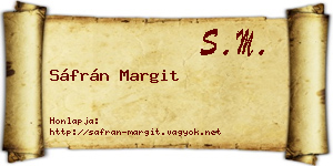 Sáfrán Margit névjegykártya